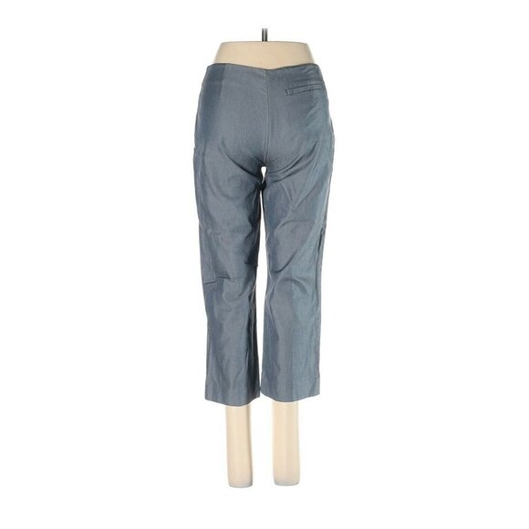 Club Monaco Gray Blue Chambray Flat Front Capri 2 - Picture 1 of 2